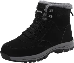 AMDBEL Snow Boots for Women Men Winter Warm Fur lined Boots Anti-Slip Comfortable Ankle Boots Cold Weather Boots Sneakers