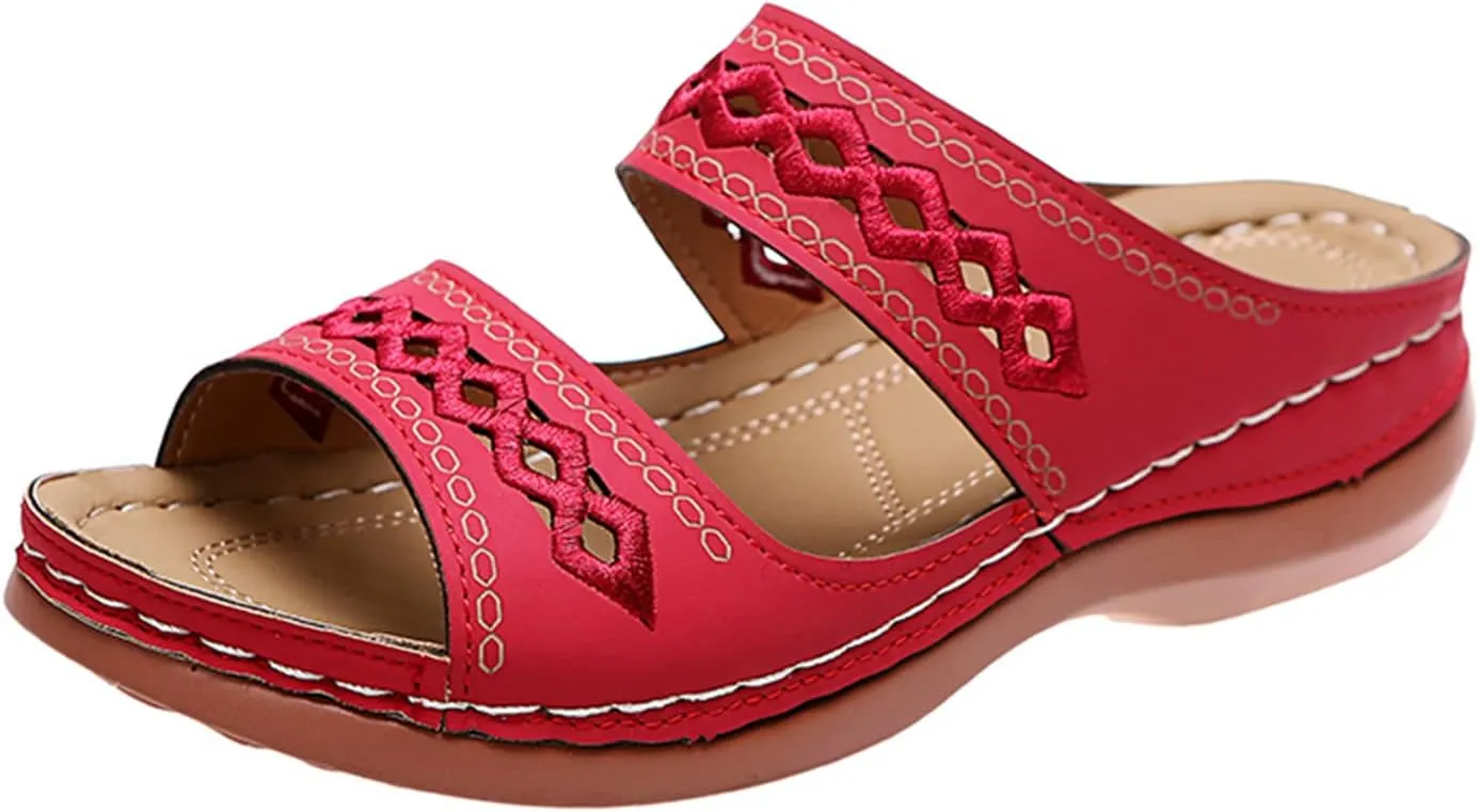 Beach Sandals For Woman Arch Support Slides Orthopedic Slippers for Plantar Fasciitis Comfort Wedge Orthotic Flip Flops 2024