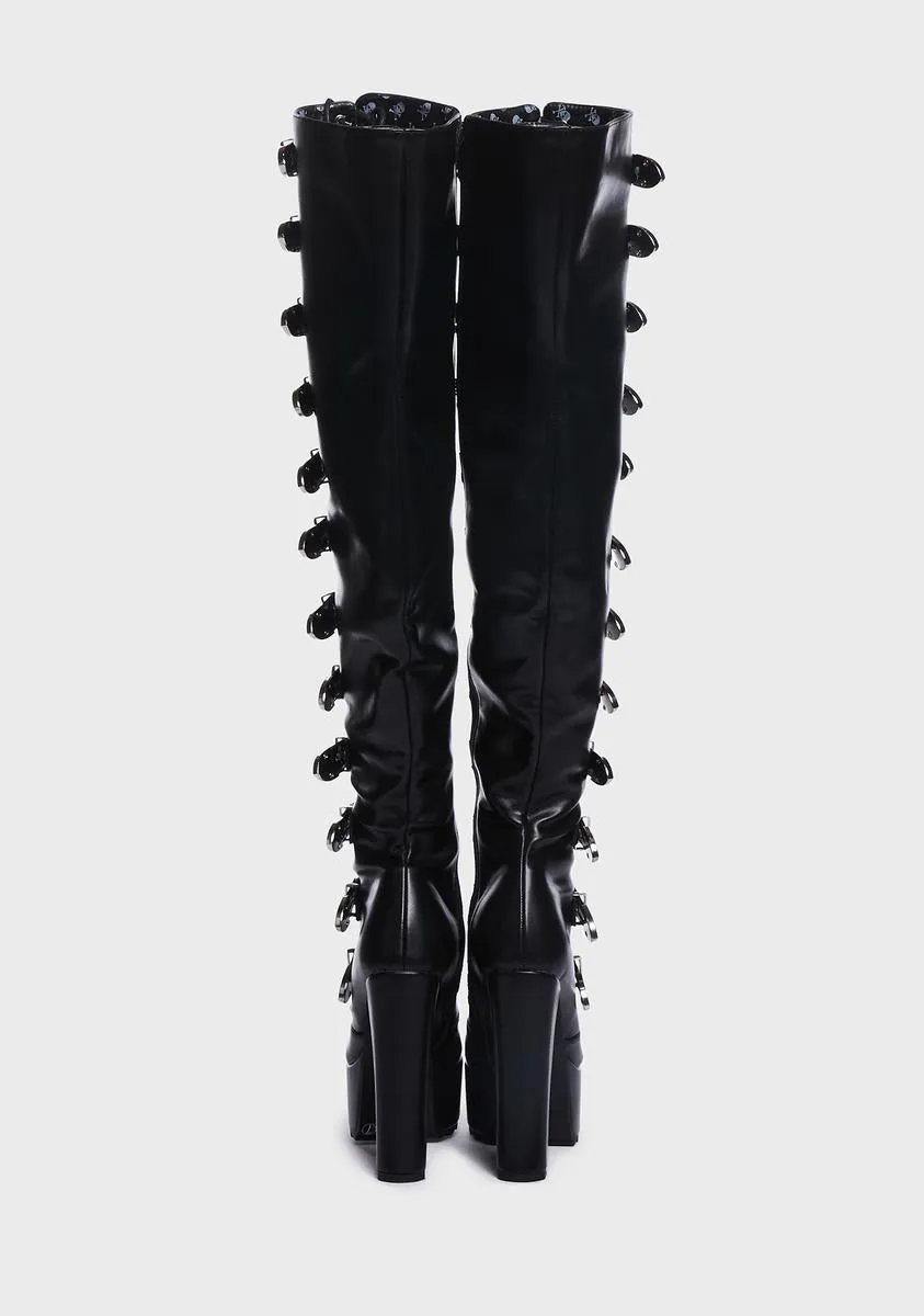 Buckle Up Thigh-High Boots