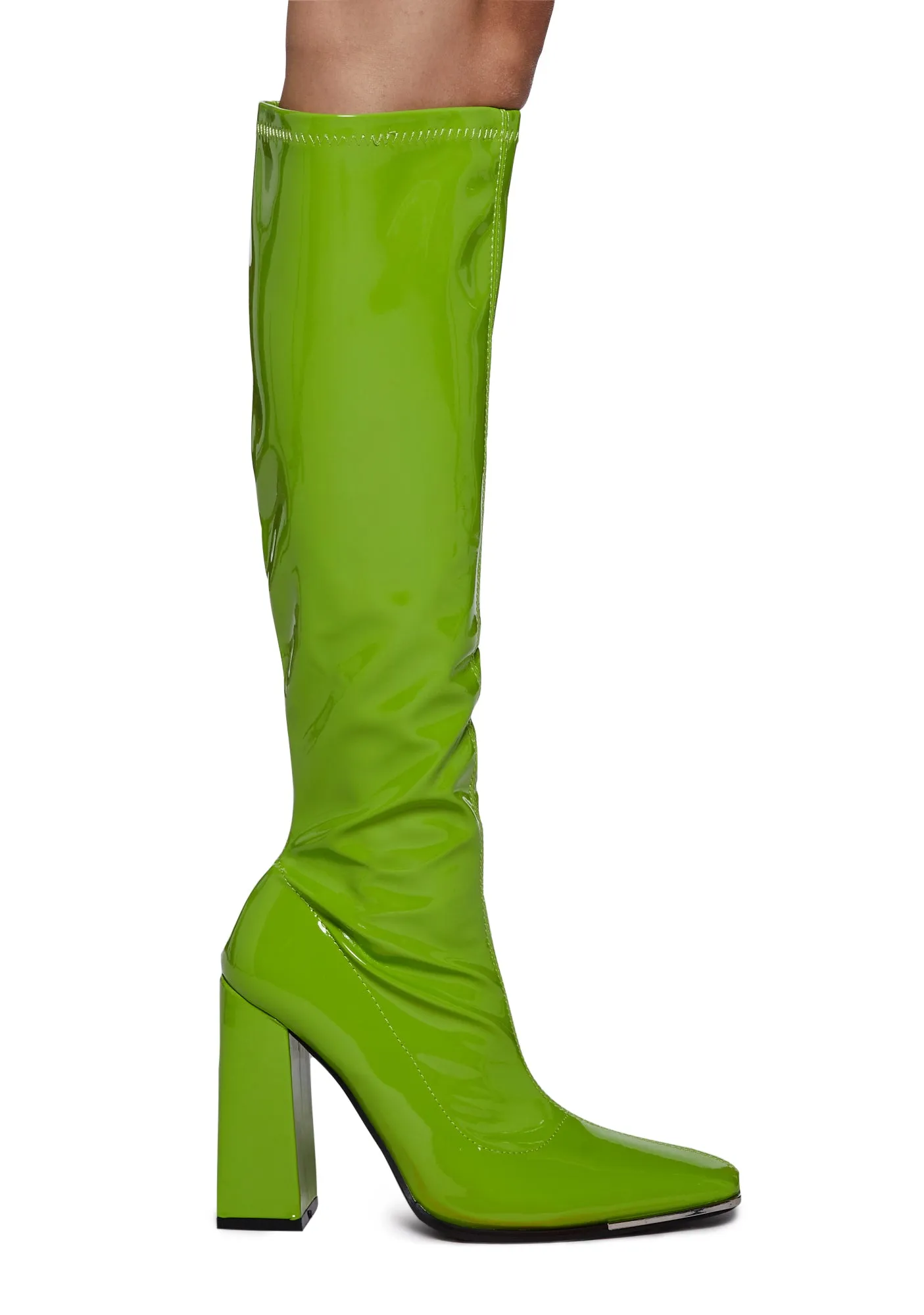 Caryn Knee High Boots - Lime