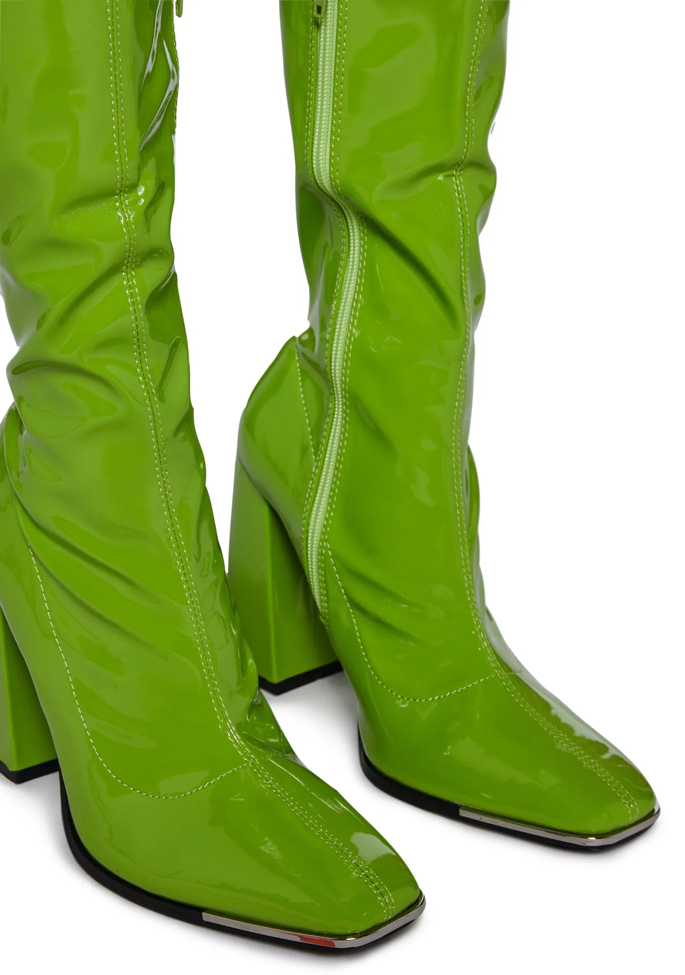 Caryn Knee High Boots - Lime