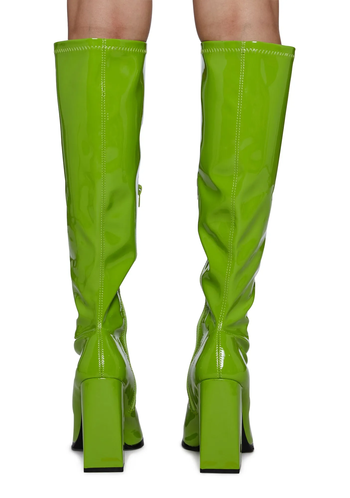 Caryn Knee High Boots - Lime