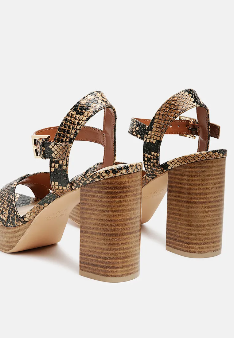 CHYPRE High Heeled Block Sandal In Tan