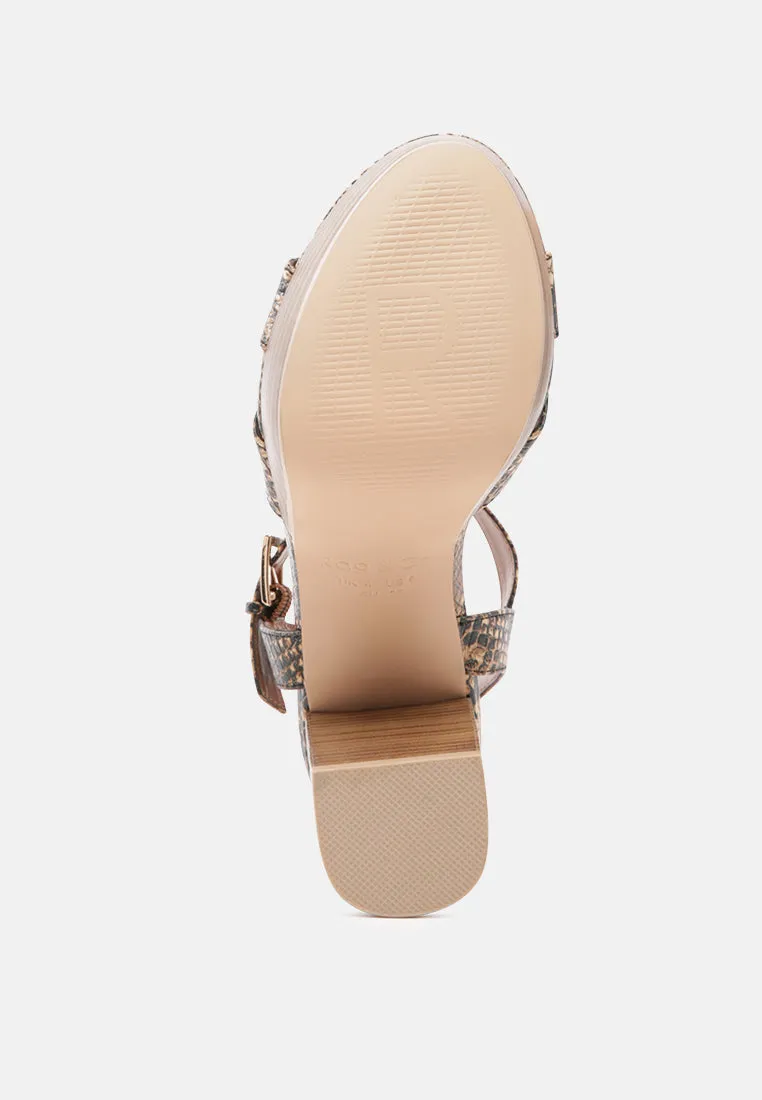 CHYPRE High Heeled Block Sandal In Tan