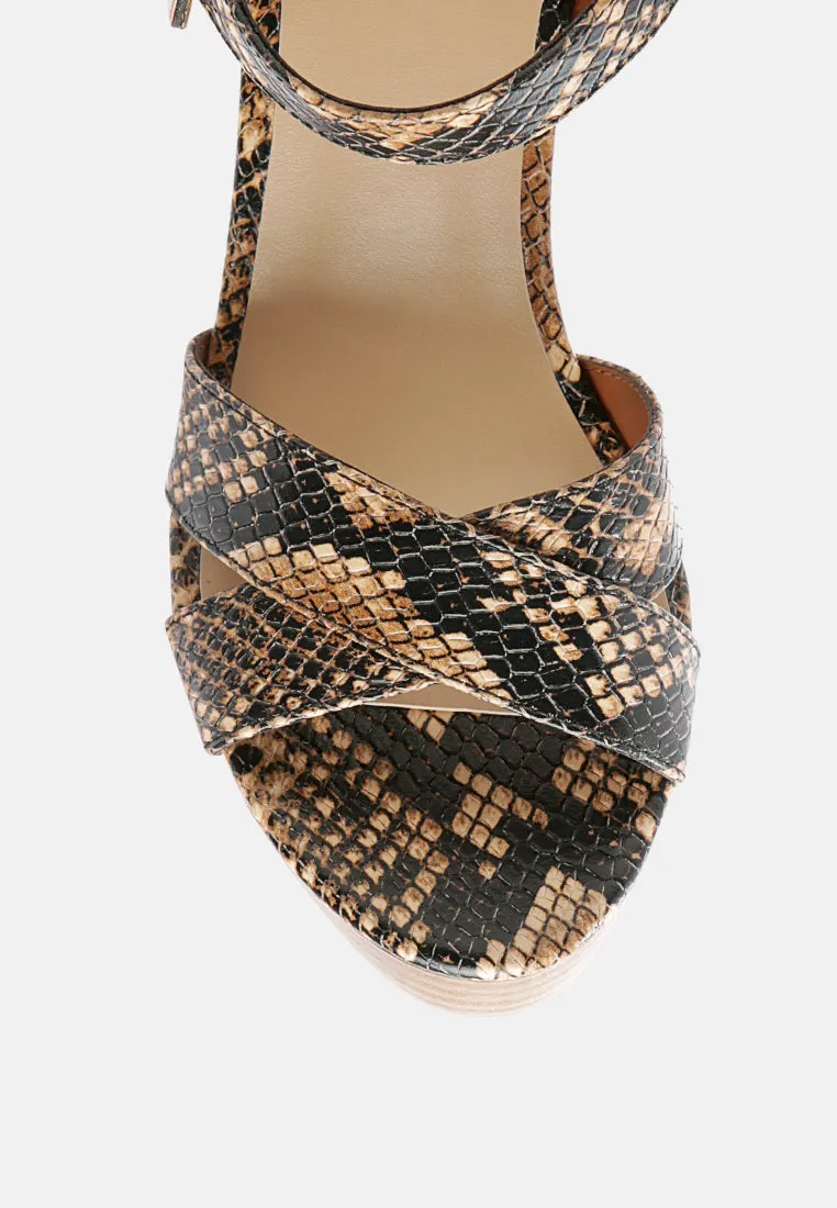 CHYPRE High Heeled Block Sandal In Tan