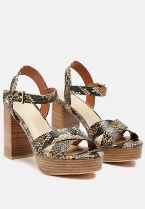 CHYPRE High Heeled Block Sandal In Tan