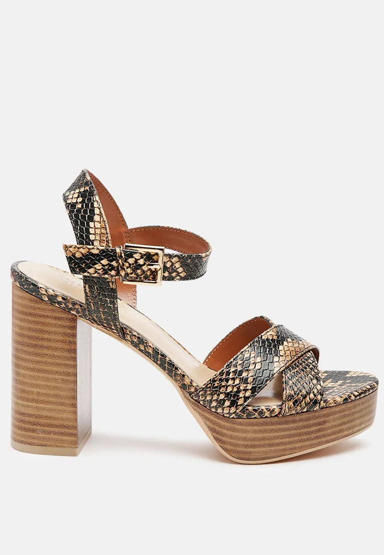 CHYPRE High Heeled Block Sandal In Tan