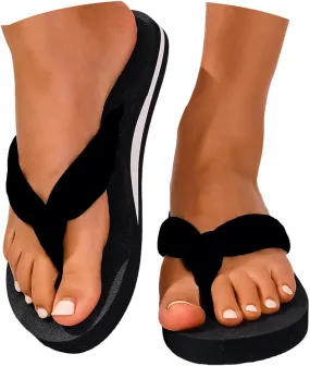 Eduavar Womens Sandals Summer Slip On Yoga Foam Comfortable Flip Flops with Arch Support Non-Slip Walking Thong Slippers