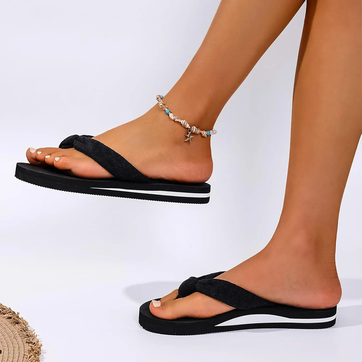 Eduavar Womens Sandals Summer Slip On Yoga Foam Comfortable Flip Flops with Arch Support Non-Slip Walking Thong Slippers