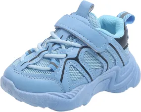 EnJoCho Baby First Walking Shoes1-7 Years Kid Shoes Trainers Toddler Waves Shoes Boys Girls Mesh Breathable Sneakers Outdoor (Blue-02#e, 4.5-5Years)