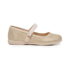 Gold shimmer canvas mary janes