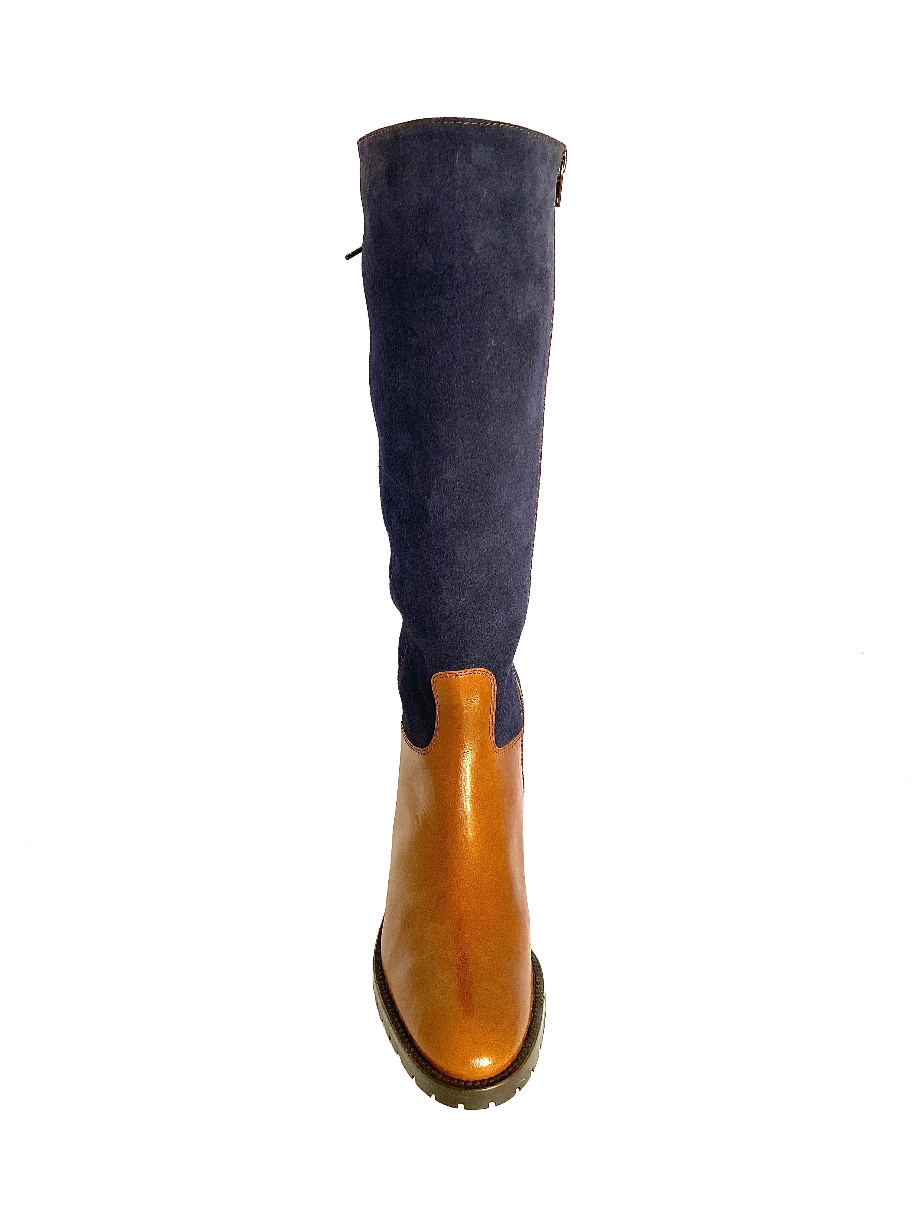 HB Shoes Ladies 1028 cuero Low Heel Knee High Boot