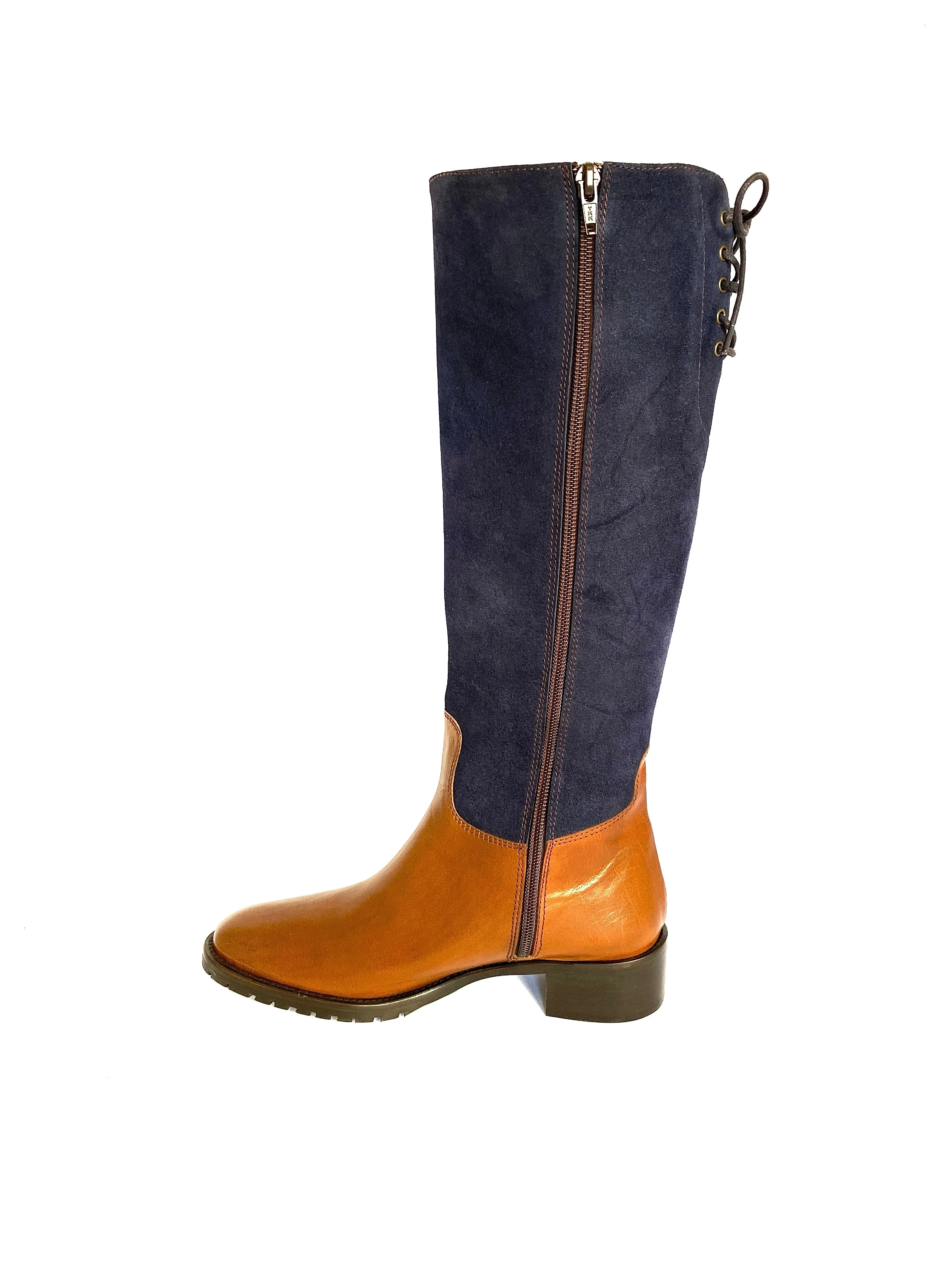 HB Shoes Ladies 1028 cuero Low Heel Knee High Boot