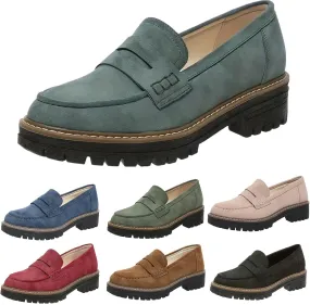 Loafers for Women 2025, Women's Loafers Classic Penny Loafers,Platform Chunky Penny Loafers for Women,Slip-On Dress Business Casual Office Work Shoes for Women,Penny Loafers