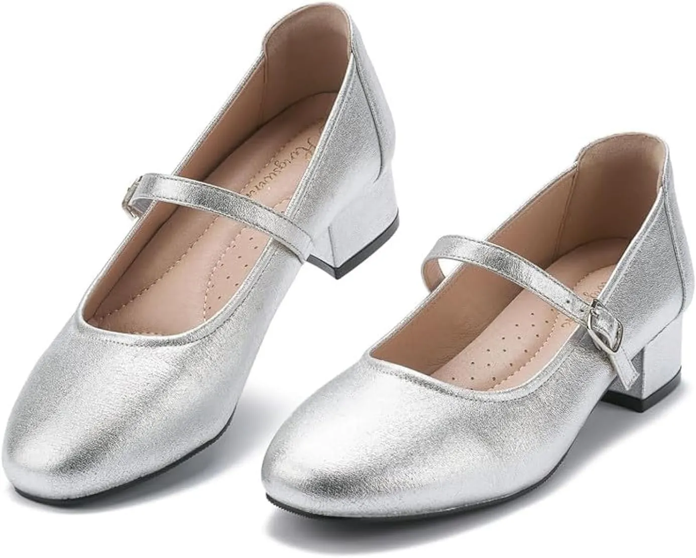 Mary Jane Shoes Women Low Heels Dress Shoes Pumps for Women Dressy Low Heel 2 Inch Chunky Heel Mary Janes Pumps with Adjustable Ankle Strap for Women Dressy Casual