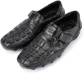 Men's Loafers,Outdoor Casual Work Walking Running Shoes High-end Genuine Leather Fashion Driving Flat Shoes,Black-43/UK 8.5/US 9
