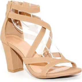 Over the Toe Strap Ankle Wrap Strap Heel Open Toe Medium Heel
