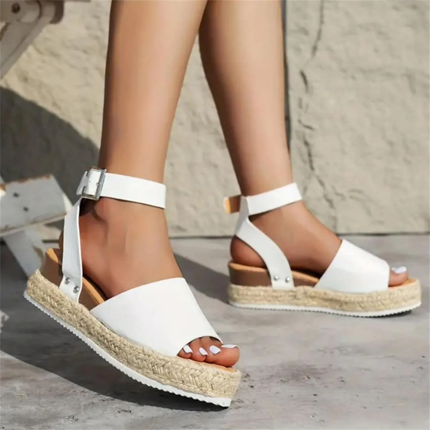 Platform Sandals Women Dressy Wedge Sandals Open Toe Espadrilles Slip on Ankle Strap Casual Summer Dress Shoes 2025