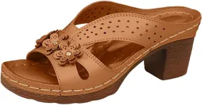 Summer Wedge Sandals for Women Platform Chunky Heels Sandal 2025 Trendy Arch Support Orthopedic Sandals Hollow Out Classic Lightweight Shoes Open Toe Low Heel Breathable Shoes Slides Thong Sandal