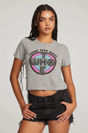 The Who Long Live Rock Crop Tee - Streaky Grey