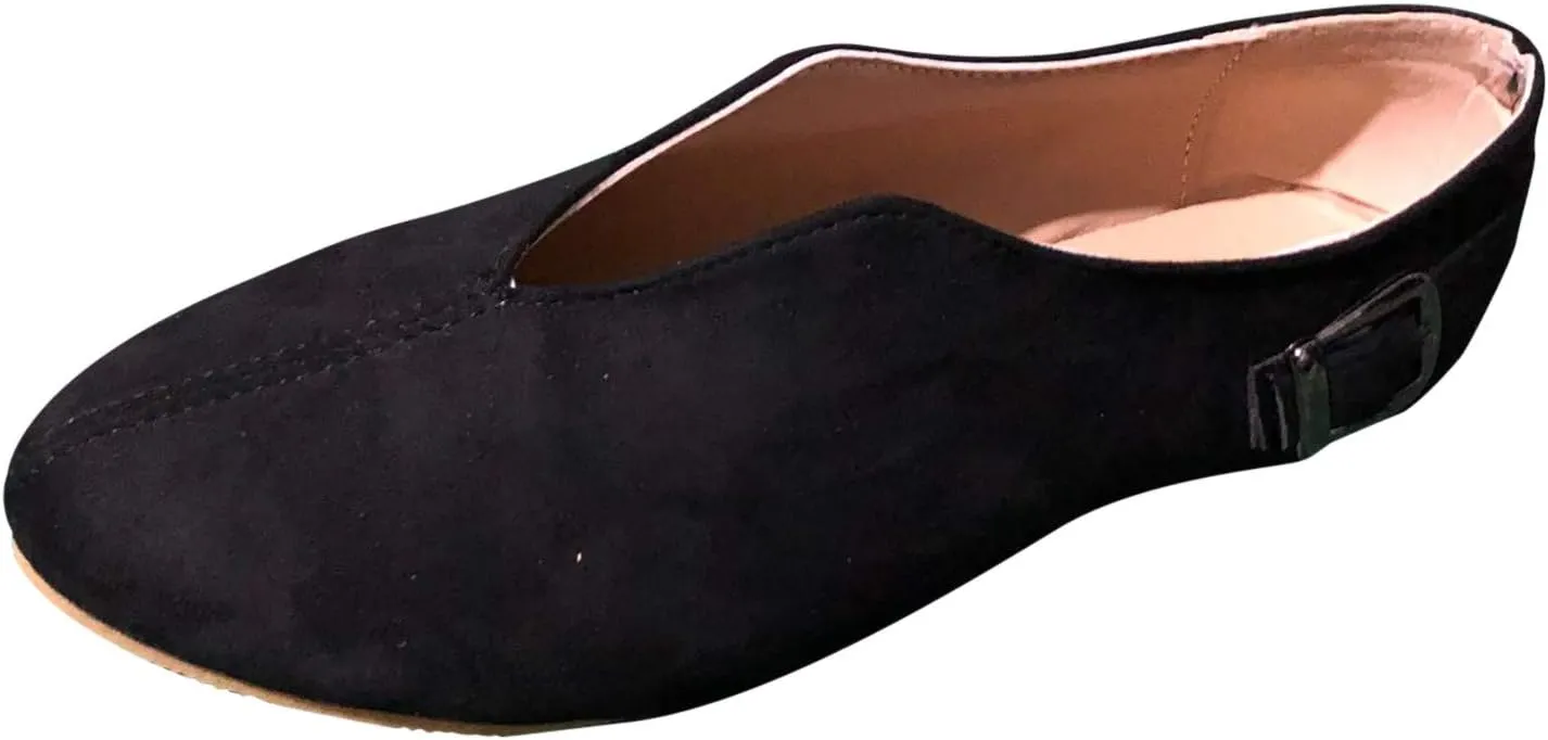 Women PU Leather Flat Shoes Slip On Flat Shallow Comfort Casual Single Shoes Dress Shoes