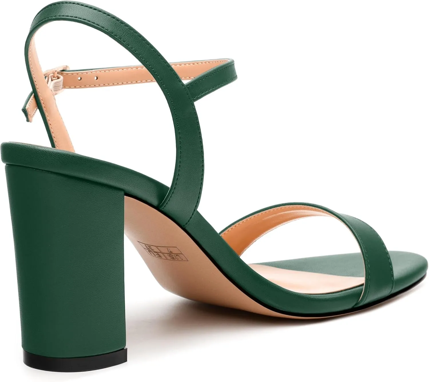 Womens Ankle Strap Block Heel Sandals, Chunky Heel Peep Toe Slingback Sandals, Open Toe High Heel Sandals with Buckle3.3