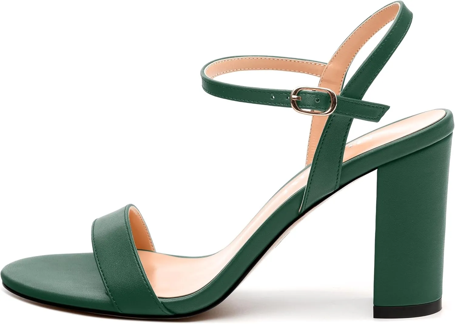Womens Ankle Strap Block Heel Sandals, Chunky Heel Peep Toe Slingback Sandals, Open Toe High Heel Sandals with Buckle3.3