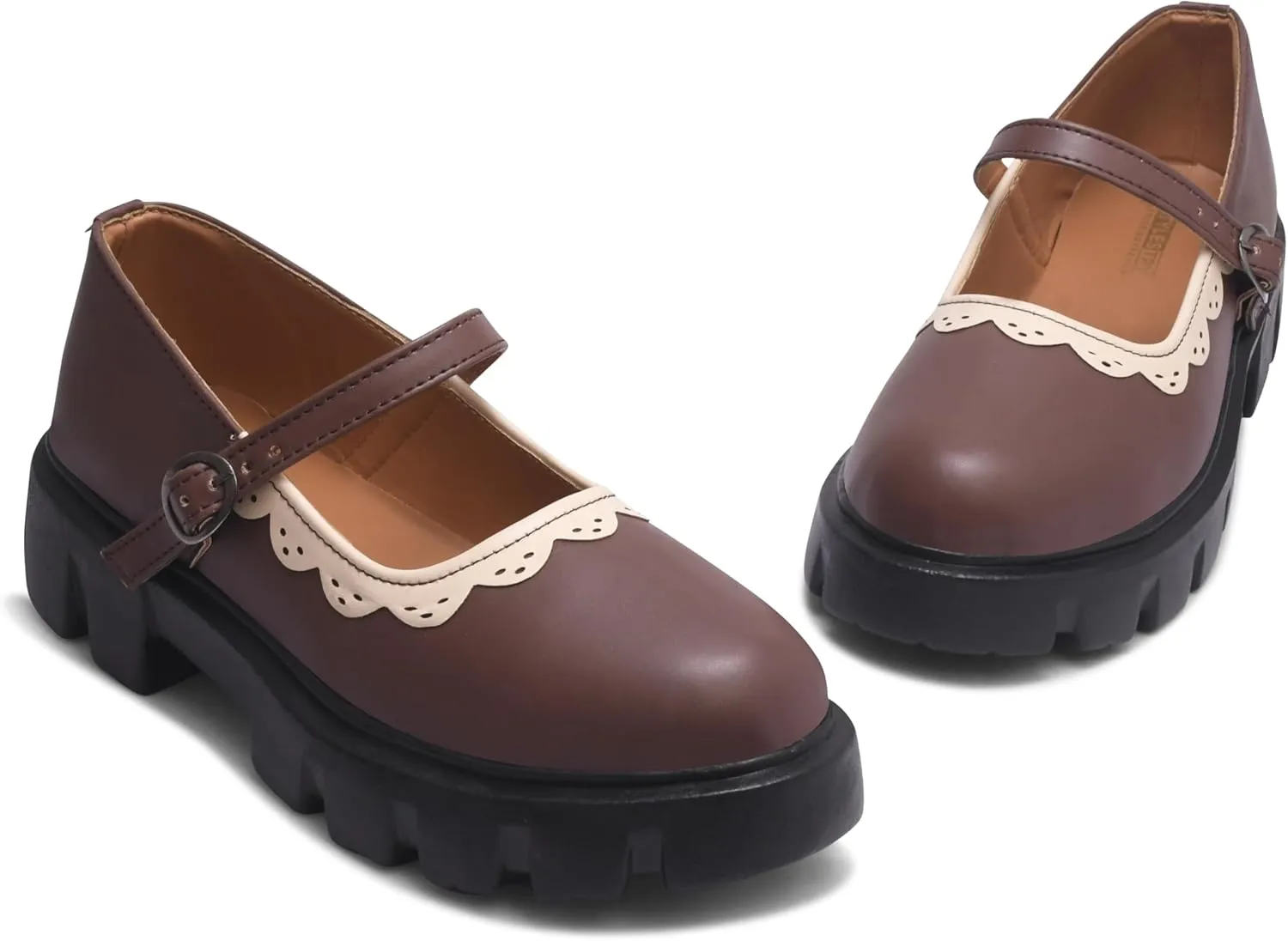 Women's Mary Janes Platform Dress Shoes – Low Heel Chunky Pumps with Round Toe, Ankle Strap, and Classic Oxford Design