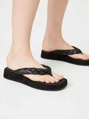 Women's Nita Platform Thong Sandals,Black
