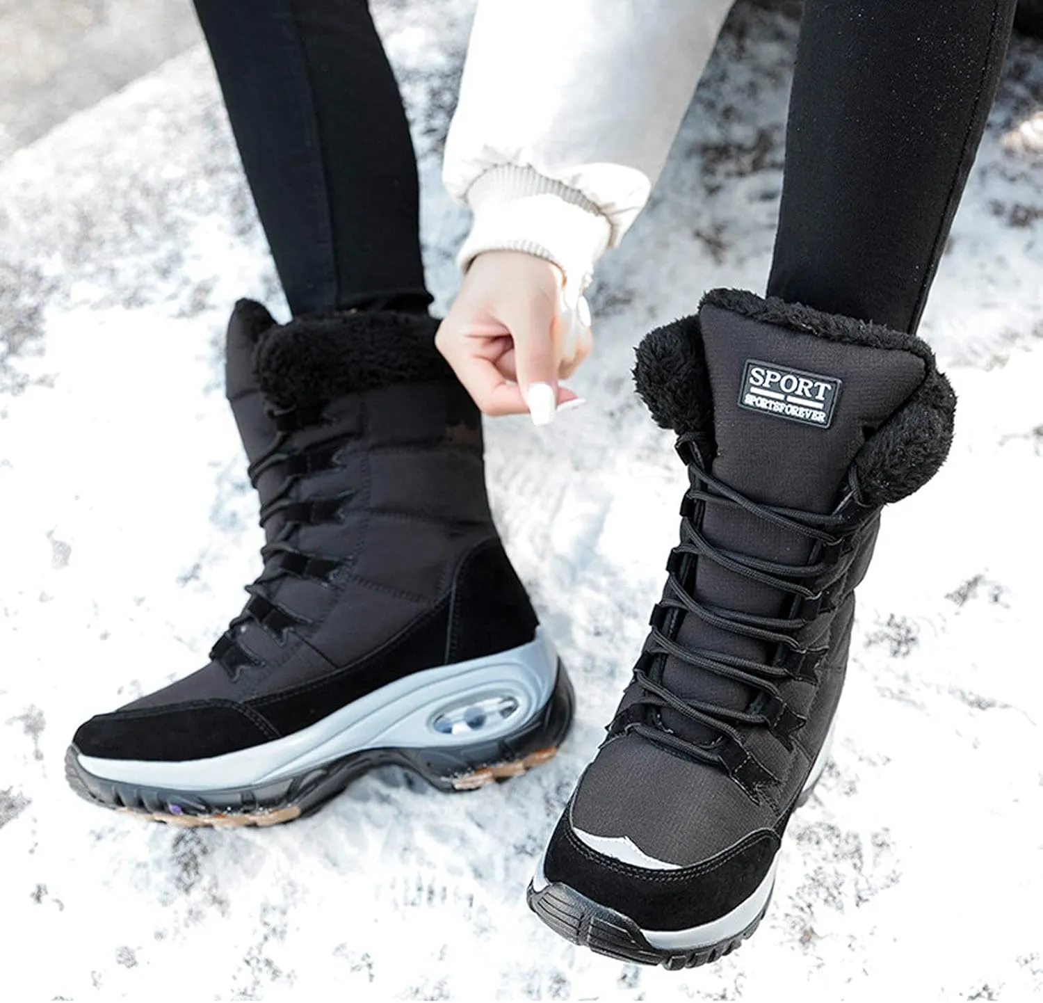 Yytcsjz Womens Snow Boots, Hiking Boots, Thermal Lining Winter Warm Comfy Anti-Slipboots, for Mountaineering, Outdoor Activities, Hiking, Outdoor Sports, Mountaineering Working